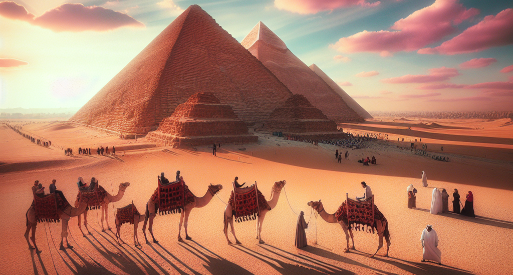 Pirámides de Egipto al atardecer